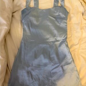 Peppermayo Sky Blue Satin Dress